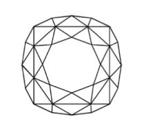 A black and white drawing of a diamond.