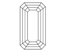 A line drawing of an octagon shaped diamond.