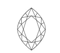 A black and white drawing of a diamond.