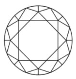 A black and white drawing of a diamond.