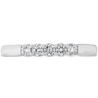 A white gold five stone diamond band.