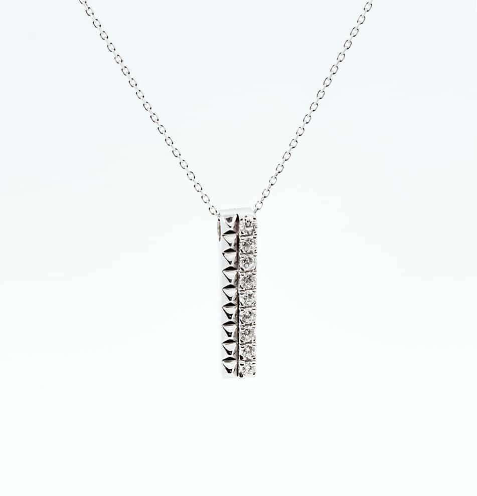 Vertical diamond clearance bar necklace