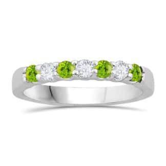 PERIDOT AND DIAMOND BIRTHSTONE BAND