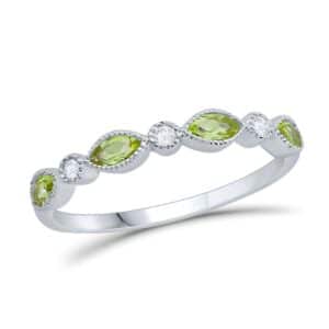 PERIDOT AND DIAMOND BIRTHSTONE BAND