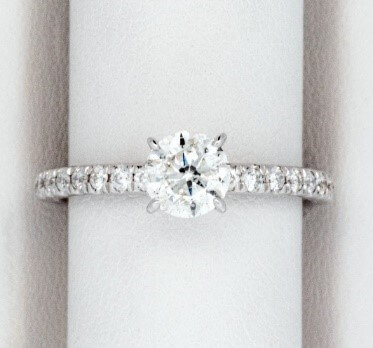 Pavé set engagement ring