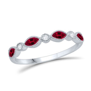 RUBY AND DIAMOND BIRTHSTONE BAND