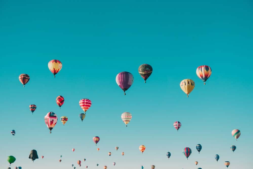 Hot air balloons flying in the sky