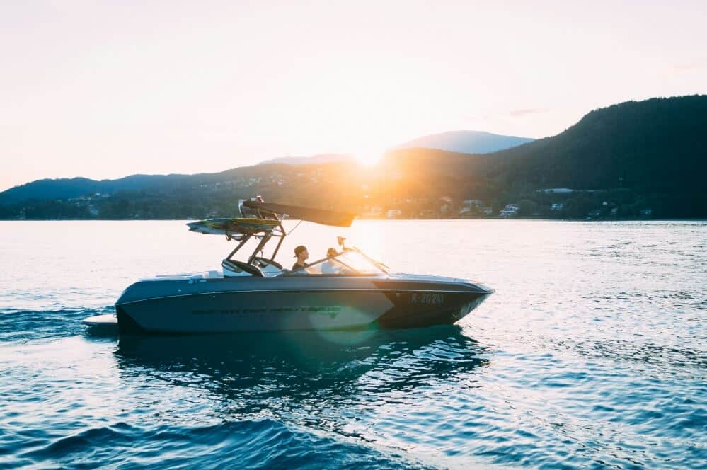 Couple on a boat ride