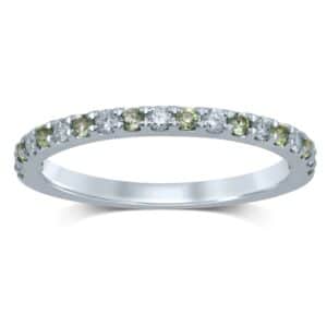 PERIDOT AND DIAMOND PAVÉ SET BIRTHSTONE BAND