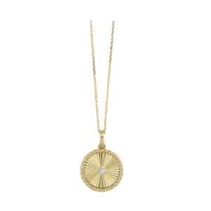 10K ROUND YELLOW GOLD DIAMOND PENDANT PD10793-1YC