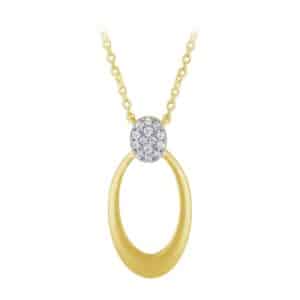 10K YELLOW GOLD OVAL DIAMOND NECKLACE M6288