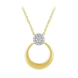 10K YELLOW GOLD ROUND DIAMOND NECKLACE M6287