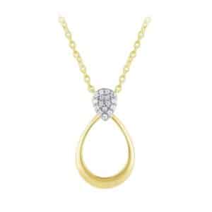 10K YELLOW GOLD PEAR DIAMOND NECKLACE M6289