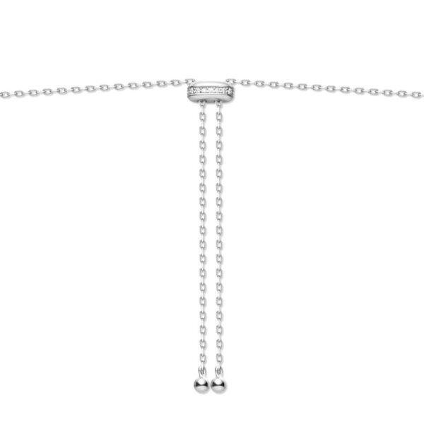 ANIA HAIE SILVER FRESHWATER PEARL AND WHITE CUBIC ZIRCONIA BEZEL SET SLIDER NECKLACE N058-06H - Image 2