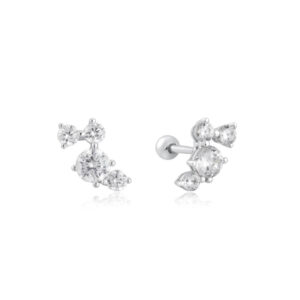 ANIA HAIE SILVER PAVÉ CLIMBER BARBELL EARRINGS E058-01H