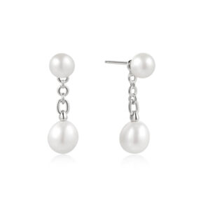 ANIA HAIE SILVER FRESHWATER PEARL STUD EAR JACKETS E058-06H