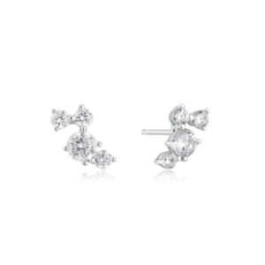 ANIA HAIE SILVER PAVÉ CLIMBER STUD EARRINGS E058-09H