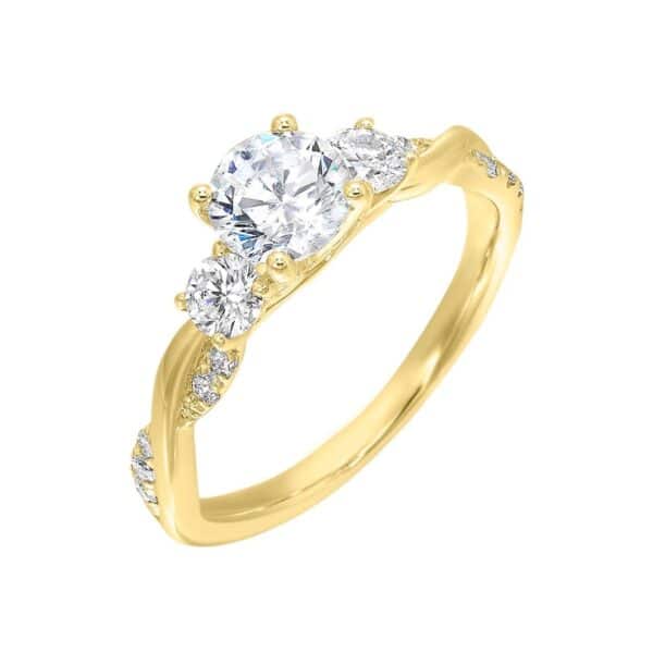 14K YELLOW GOLD SEMI-MOUNT FOR 1/2 CT DIAMOND W0412RN100SM-4Y89 - Image 2