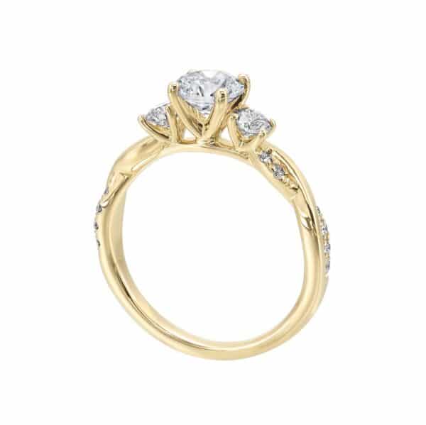 14K YELLOW GOLD SEMI-MOUNT FOR 1/2 CT DIAMOND W0412RN100SM-4Y89 - Image 3