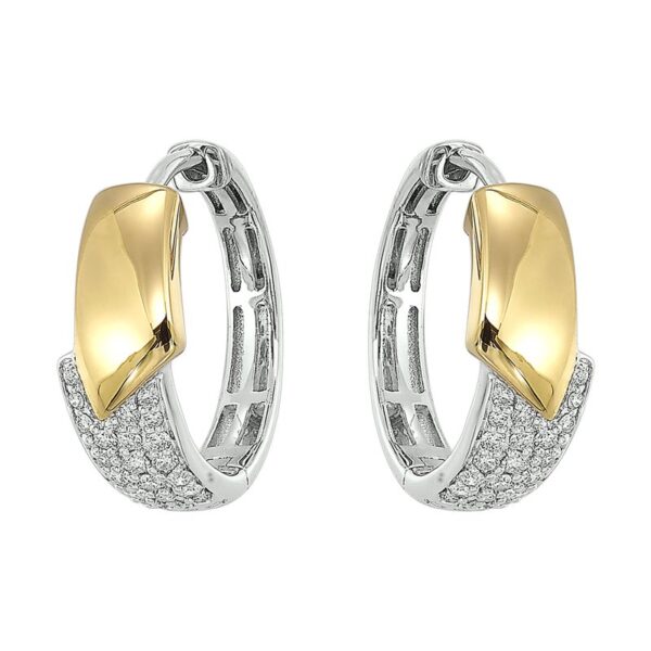 14K WHITE YELLOW GOLD DIAMOND EARRINGS ER37691-4WYB