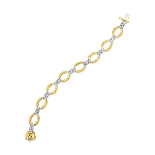 14K WHITE AND YELLOW GOLD DIAMOND BRACELET BC10368-4WYD