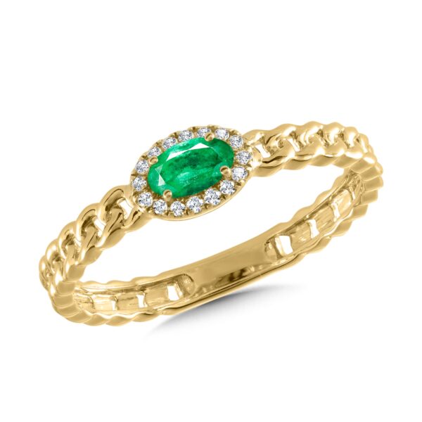 14K EMERALD AND DIAMOND RING CGR228Y-DEM