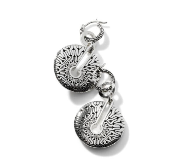 JOHN HARDY CARVED CHAIN CONVERTIBLE DROP EARRINGS EB900557 - Image 3