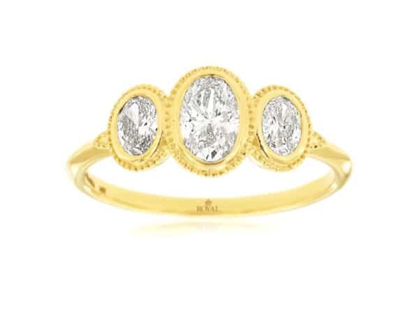 14K OVAL CUT DIAMOND RING H3044D