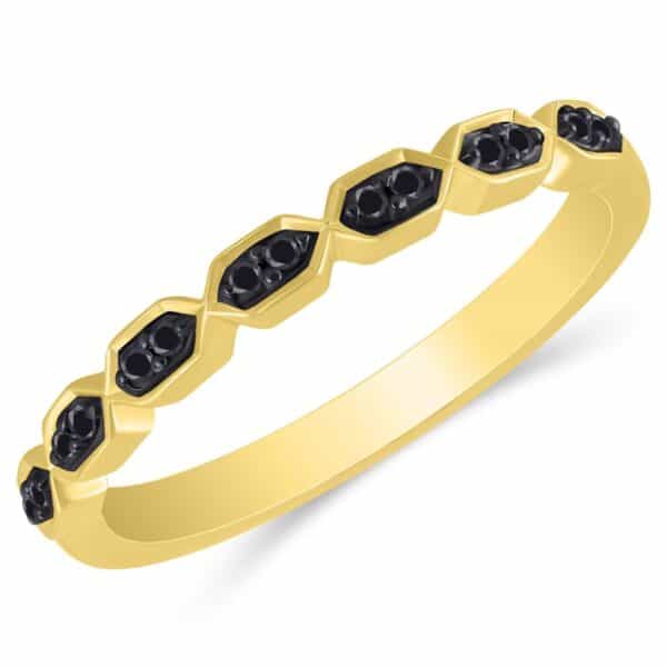 BLACK DIAMOND YELLOW GOLD RING 4212730070Y