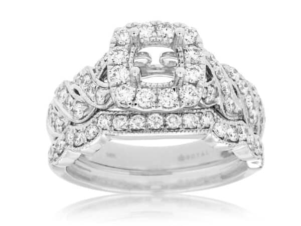 14K WHITE GOLD SEMI-MOUNT WEDDING SET WC7687S