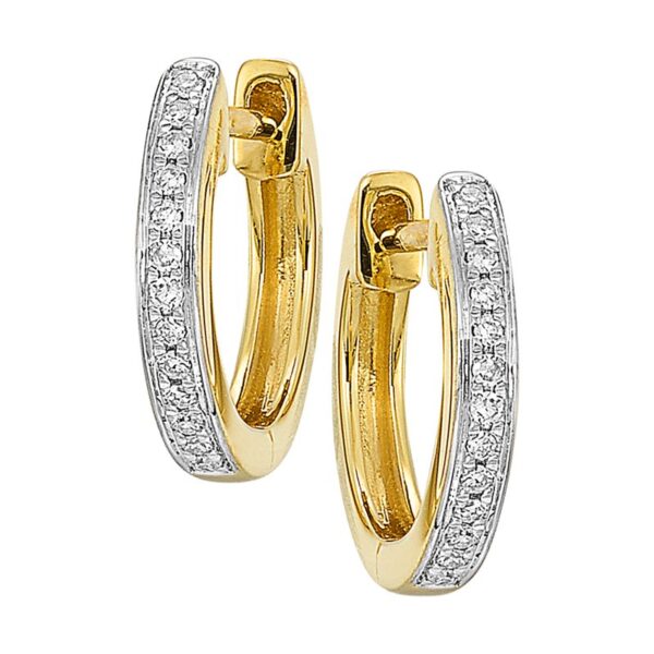 14K SMALL HOOP DIAMOND EARRINGS ER10992-4YB