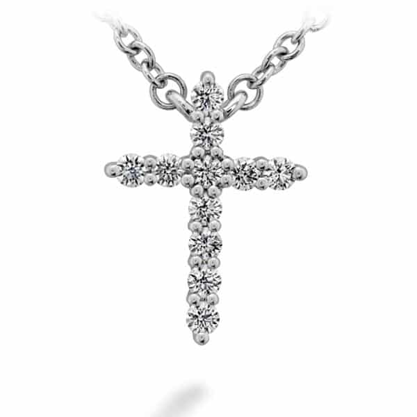 HEARTS ON FIRE DIAMOND CROSS NECKLACE HFPSIGCR00118W