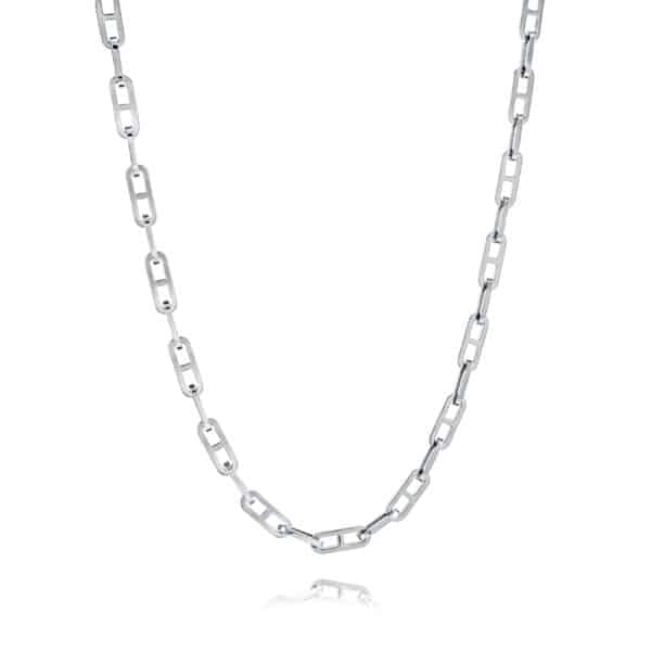 ITALGEM STEEL 22" H-LINK NECKLACE SN98-22