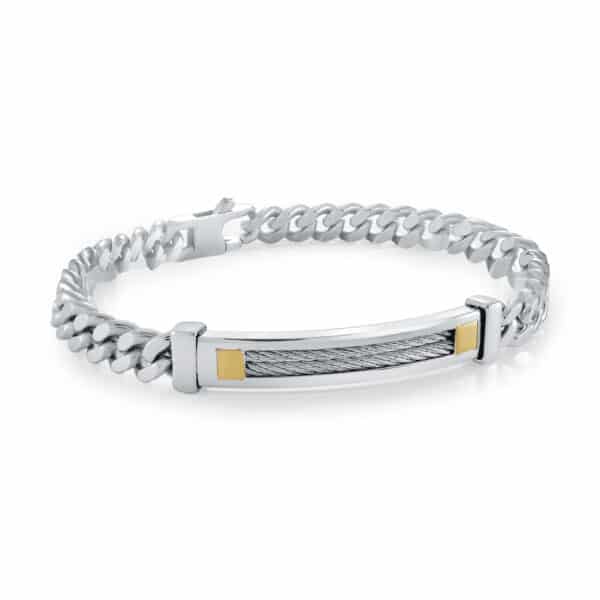 ITALGEM STEEL 2 ROW CABLE BRACELET SMBG156-8.80