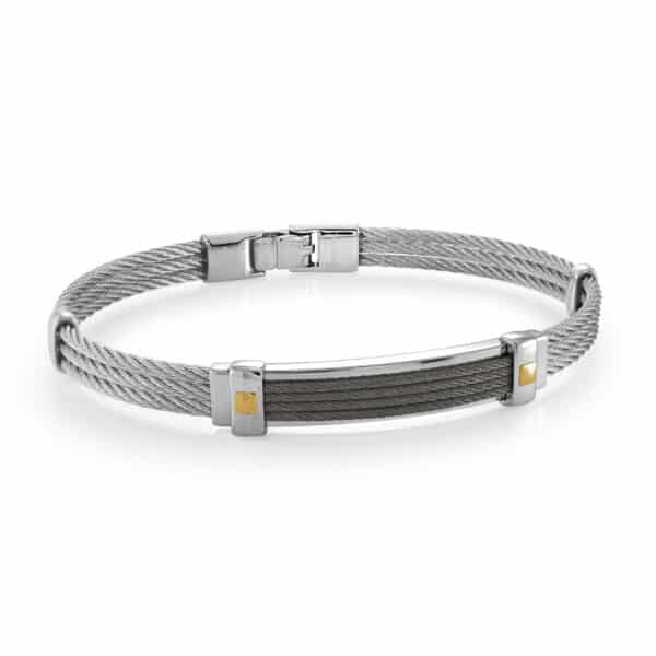 ITALGEM STEEL 3 ROW CABLE BRACELET SMBG164-8.27