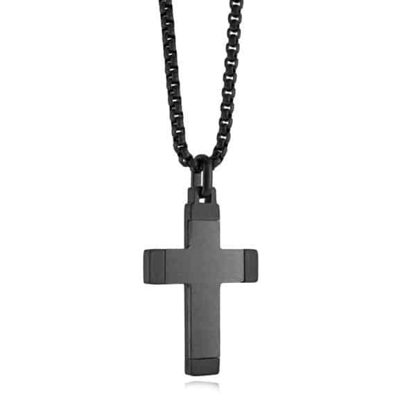 ITALGEM STEEL CROSS NECKLACE SC223