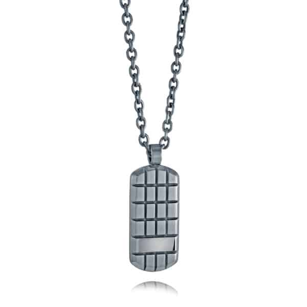 ITALGEM STEEL CHECKERED DOG TAG SP388