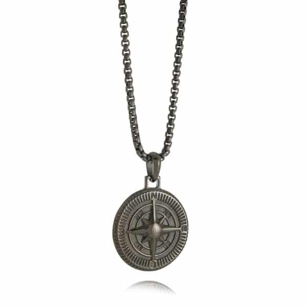 ITALGEM STEEL GUNMETAL 22'' NORTH STAR NECKLACE SP110