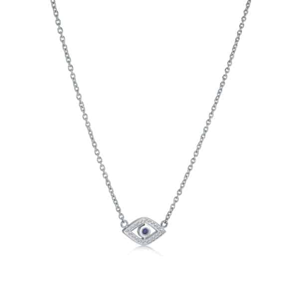 ITALGEM STEEL EVIL EYE NECKLACE SWN96