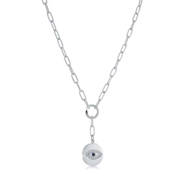 ITALGEM STEEL EVIL EYE NECKLACE SWN84