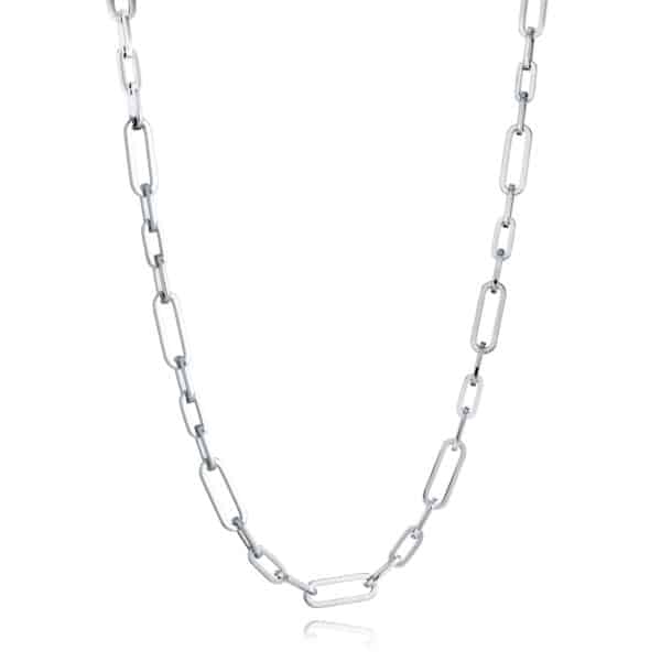 ITALGEM STEEL 7MM FIGARO NECKLACE SWN77-18