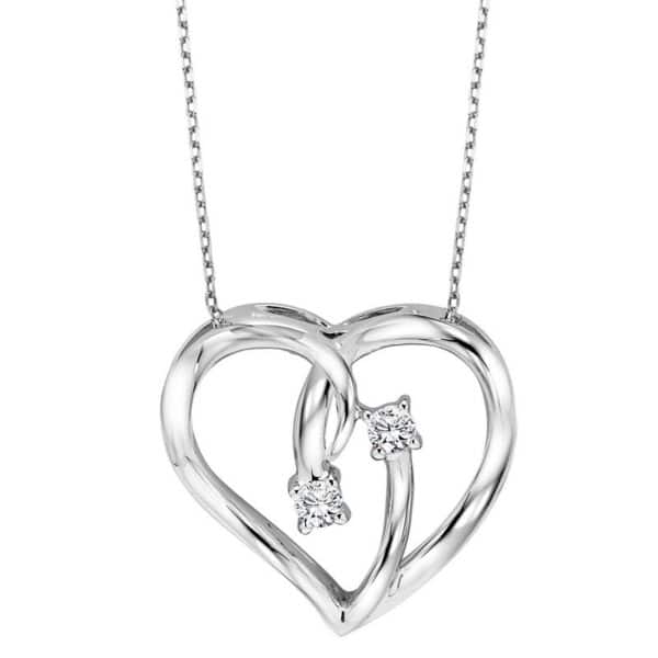 STERLING SILVER DIAMOND HEART PENDANT TWO1021-SSD