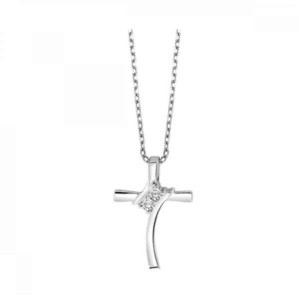 STERLING SILVER DIAMOND CROSS PENDANT TWO1020-SSD - Image 2