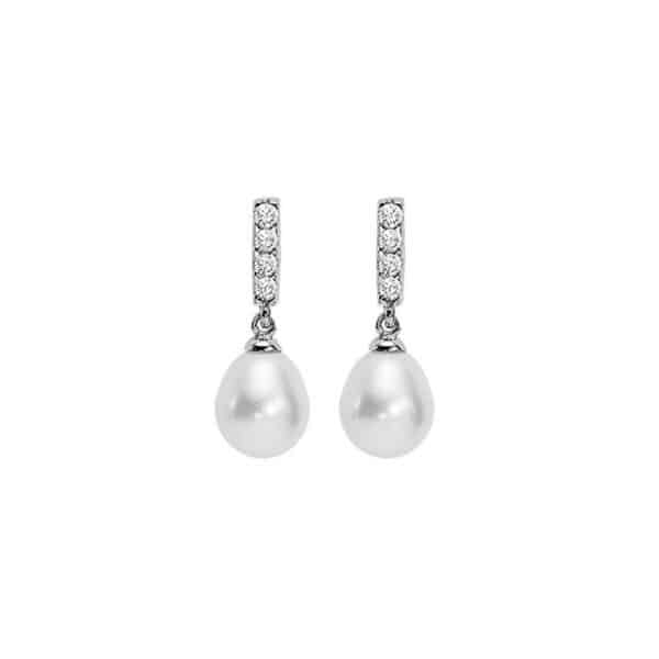 STERLING SILVER PEARL EARRINGS 133E01-SS