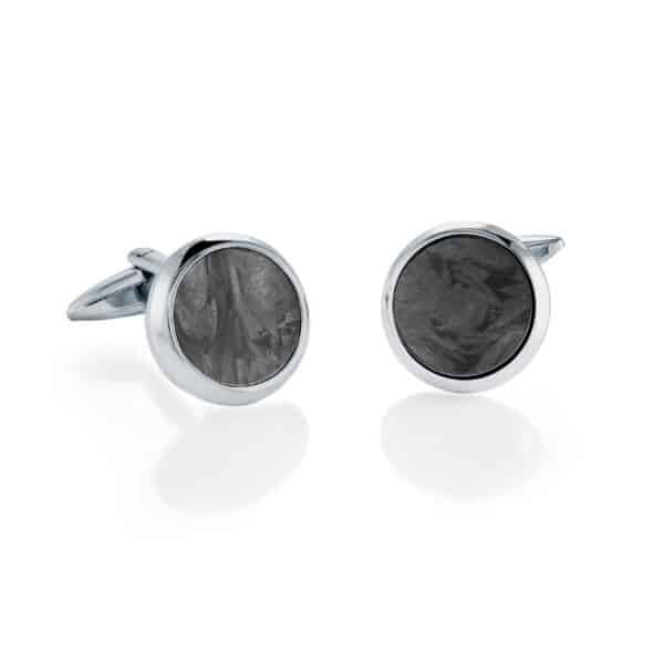 ITALGEM STEEL CARBON FIBRE CUFFLINKS CL63