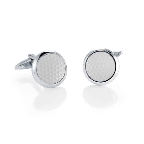 ITALGEM STEEL WHITE GOLF BALL CUFF LINKS CL60