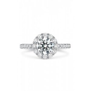 HEARTS ON FIRE PLATINUM VELA HALO RING UU2641PTIV20306500