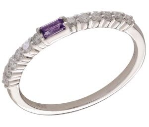 10K AMETHYST & DIAMOND RING M6774