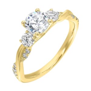 YELLOW GOLD ENGAGEMENT SEMI-MOUNT W0412RN100SM-4YW