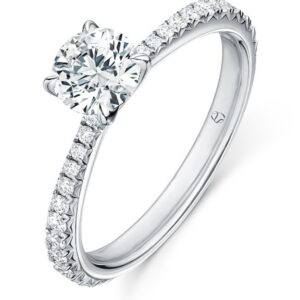 HEARTS ON FIRE VELA SOLITARE WITH DIAMOND BAND UU2640PTGV21006500